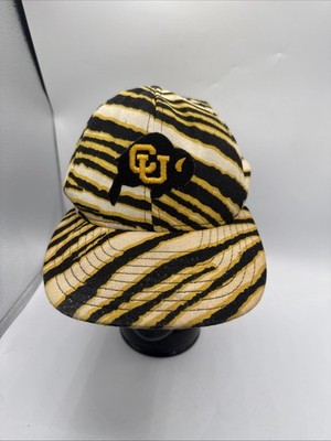 Vintage Zubaz Zebra Striped Colorado Buffaloes SnapBack Cap Hat 