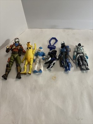 Lot Of 5 Fortnite Action Figures. Peely, Trog, Frozen Raven, Ice King, Rust Lord