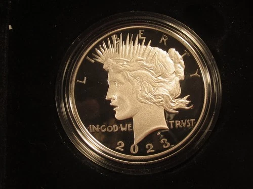 2023 S Peace Silver Dollar Proof Coin, Original US Mint Box - COA