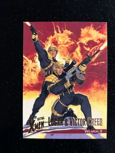 Logan & Victor Creed X-Men 1996 Fleer Ultra #9 Weapon X Vintage Card MCU Comic
