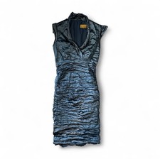 Vintage Nicole Miller Ruched Velvet Midi Dress (Size 10)
