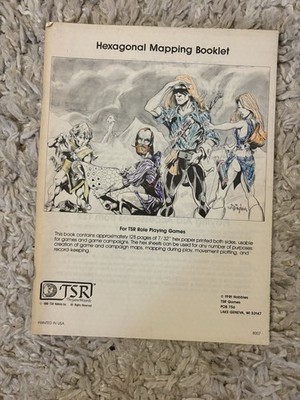 TSR Hexagonal Mapping Booklet 1981 Vintage Dungeons & Dragons RPG D&D AD&D Retro