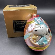 KURT ADLER POLONAISE SNOOPY ON EASTER EGG AP 1164 PEANUTS EASTER EGG 4"