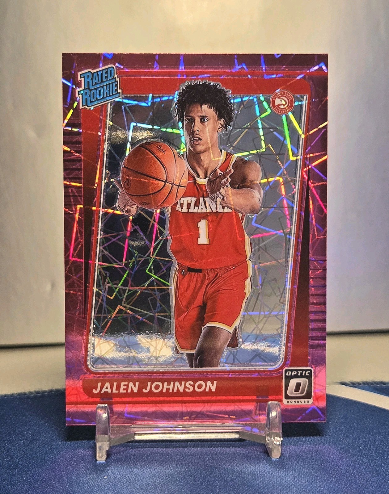 2021-22 Donruss Optic Jalen Johnson #181 Rated Rookie Pink Velocity #28/79