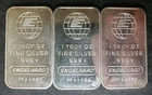 Lot of Three Engelhard 1oz Silver Bullhorn Bars