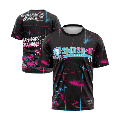 Smash It Sports Short Sleeve Shirt - Graffiti (Black)