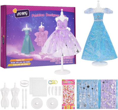 Modedesign Mädchen, Fashion Designer Studio Bastelset Kinder, DIY Kunst und Bast