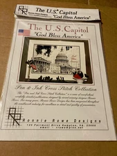NEW RARE Ronnie Rowe THE US CAPITOL GOD BLESS AMERICA CROSS STITCH CHART PACK