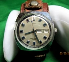 Vintage Timex Watch Men's Automatic Day Date 1970'S Chunky Blue Hands 39mm EUC