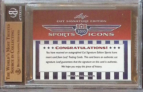 Bobby Doerr d. 2017 Beckett Signed Auto 2010 Leaf Sports Icons Update #25/41 - Picture 2 of 2