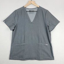 FIGS Scrub Top Womens Large Gray Casma Three Pocket Short Sleeve Shirt FW1100