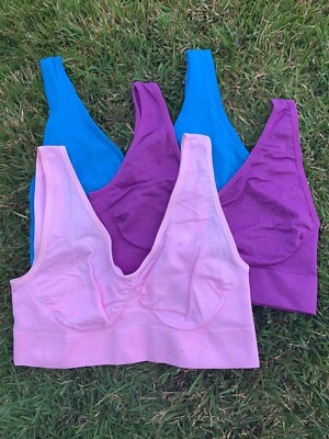 Set of 3 Sports Bras.  MEDIUM.  No Returns.  Vibrant Colors!  Very Comfy!