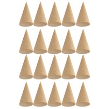 20Pcs Jewelry Finger Ring Display Holder Stand Wood Cone Rack Show Case