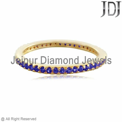 14k Gold Diamond Eternity Band Ring Sapphire Ruby Diopside Topaz Garnet Jewelry - Picture 4 of 8