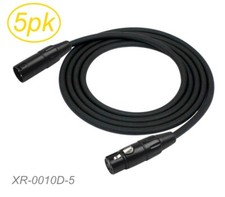 5-Pack 10ft Kirlin XLR Male to Female 20AWG Microphone Audio Extension Cables
