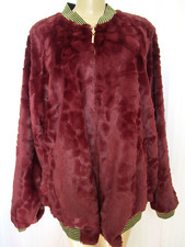 Faux Fur Jacket Melissa McCarthy Seven7 Burgundy Long Sleeve Size 3X NEW