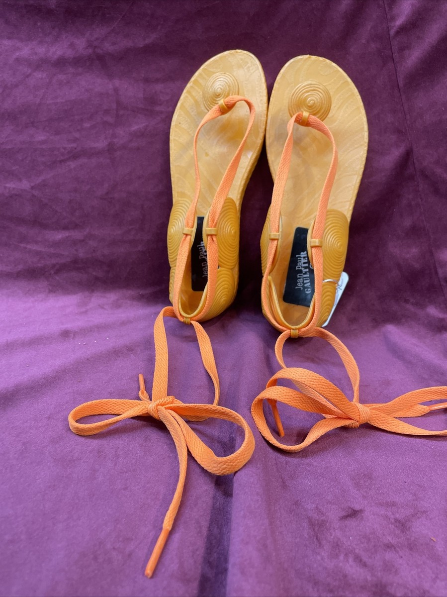 Vintage 1980s Jean Paul Gaultier Orange Roman Sandal  display picture 3