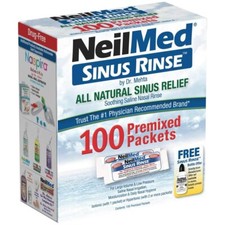 NeilMed Sinus Rinse Soothing Gentle Saline Nasal Rinse Premixed Packets 100 ct