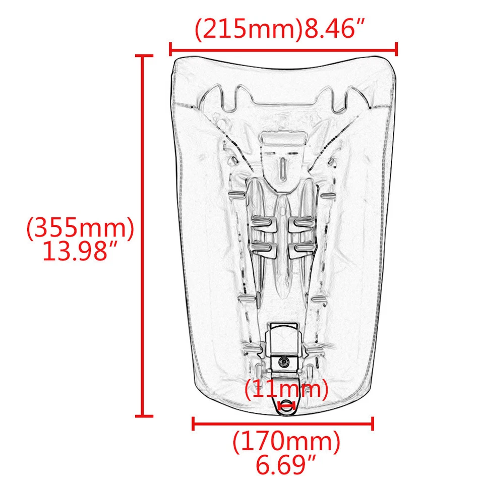 Almohadilla trasera de cuero negra para asiento de pasajero apta para Harley FLSTF Fatboy 2008-2014 Foto 4 de 4