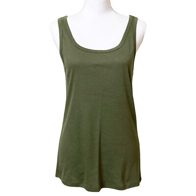 Women's Slim Fit Tank Top - A New Day Olive Green L