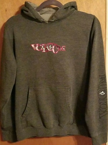 Volcom Gris con logotipo en rojo con capucha Talle M Mediano Jersey Con  Capucha Sudadera skateboard | eBay