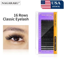 NAGARAKU 16Row Faux Individual Eyelash Extension Professional Natural Eyelashes
