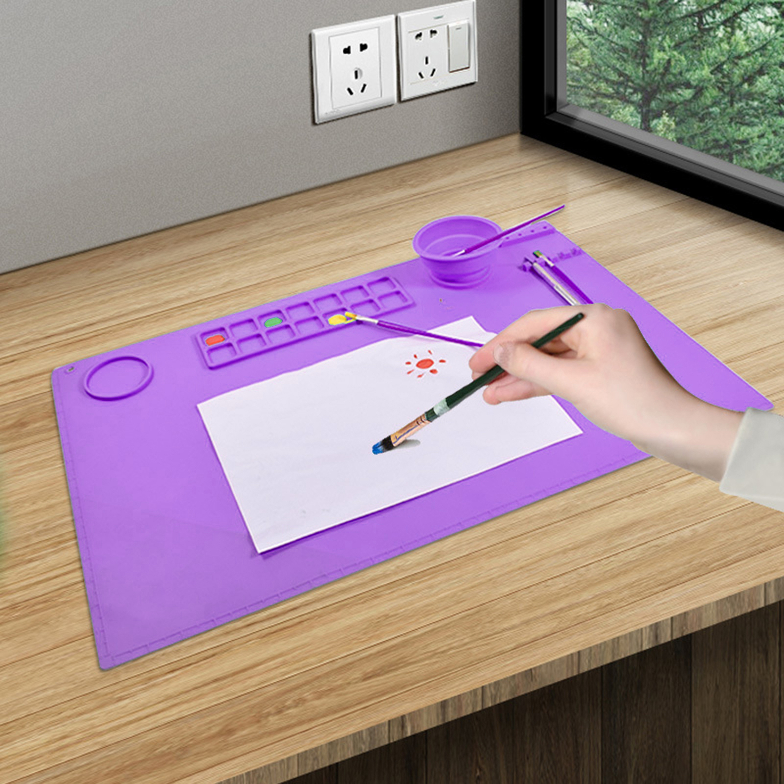 1 Set Drawing Mat Antiscratch Diy Grooved Design Drawing Pad Non