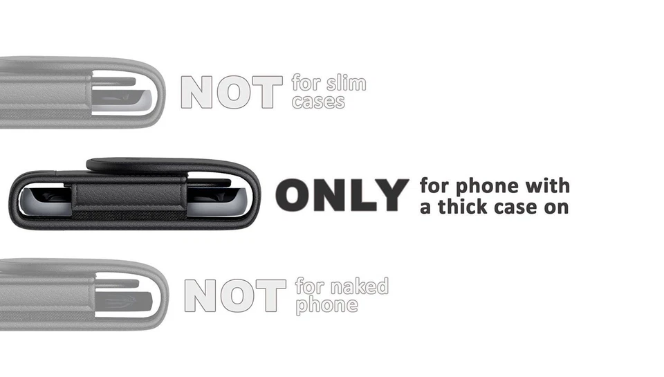 XL LEATHER RUGGED Cell Phone Belt Holder Holster Case with Clip Carrying Pouch - Image 2 of 4