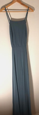 Lulus Womens Blue Flowy Formal Floor Length Dress Size XL Strappy Cross Back