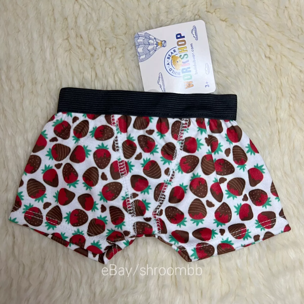 🍓 Chocolate Covered Strawberry Boxers Build A Bear NWT 2023 SOLD OUT Online