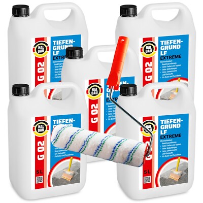 Tiefengrund 25L Reaktiv Silikatgrund LF Primer Farben Tapete+Farbroller 25cm G02
