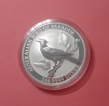 2019 Australian Bird Of Paradise, Manucodia - Perth Mint 1oz BU 9999 Silver Coin