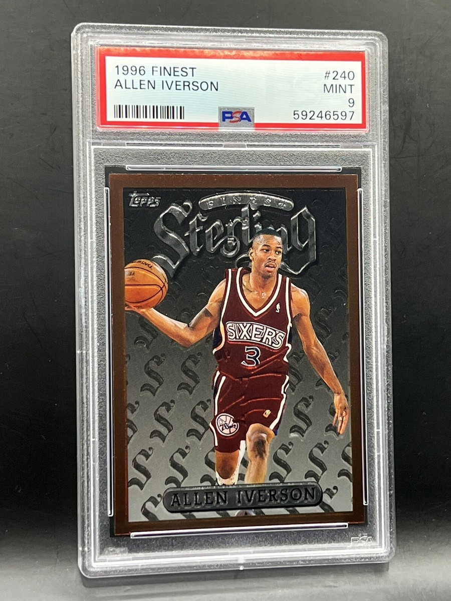1996 Topps Finest Sterling Allen Iverson Rookie PSA 9 Mint HOF