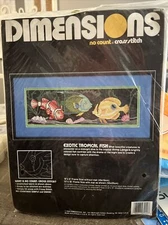 Dimensions #3944  NO COUNT Cross Stitch Kit EXOTIC TROPICAL FISH Longo New
