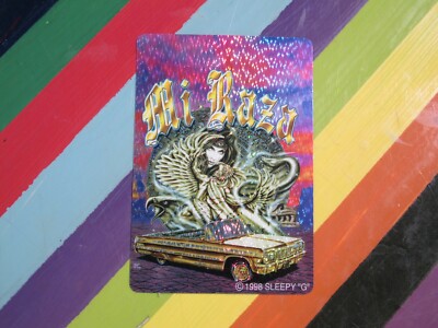 vtg 1990s Latino vending holo prism Lowrider sticker