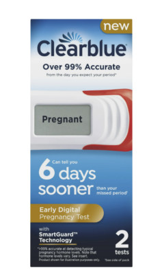 CLEARBLUE 6 DAYS SOONER EARLY DIGITAL PREGNANCY 2 TESTS NEW OPEN BOX