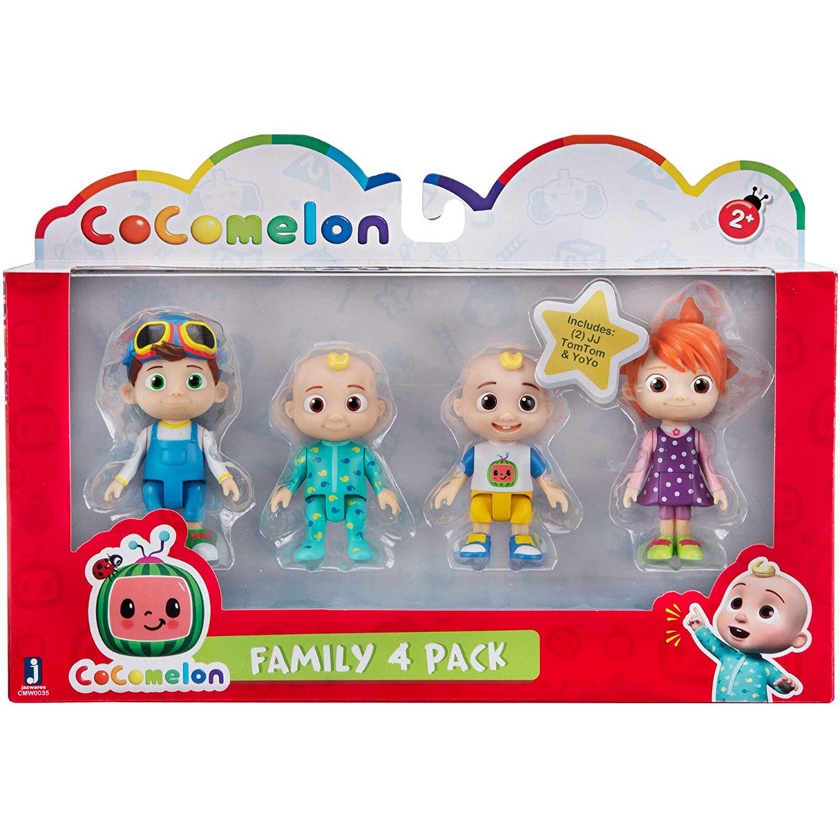 Cocomelon JJ Doll Family 4 Pack TomTom YoYo Figure Play Set Kids
