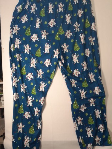 Unisex  Munki Munkie  Christmas Polar Bear Pajama Fleece Pants 4x - Afbeelding 6 van 10