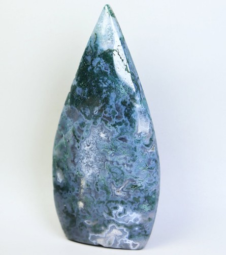 Natural Green Moss Agate Geode Quartz Crystal Stone Upstand Mineral Specimen - Picture 4 of 8