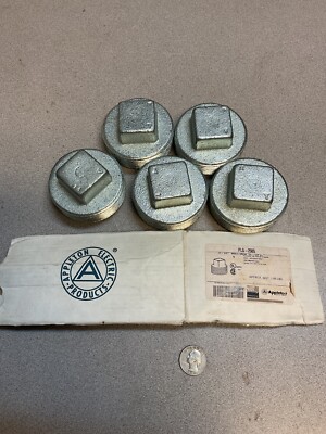 5 pcs Appleton PLG250S Explosion Proof Square Head Close Up Plugs, 2 1/2'', NEW