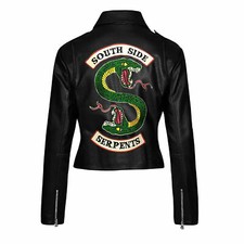 Riverdale Southside Serpents Jughead Jones Women Real Faux Leather Wear Jacket