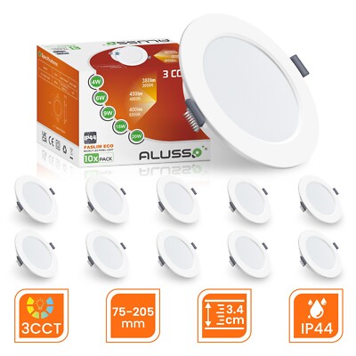 LED Einbaustrahler Panel 230V Flach Slim Einbau Spots Einbau Deckenleuchte Set