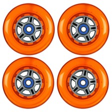 4 Orange Sil 100mm Replacement Wheels ABEC-7 Bearings for Razor Kick Scooter
