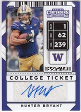 2020 Contenders Draft Picks College Ticket Auto HUNTER BRYANT #208 Lions Huskies