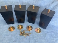 4 pieds de rechange pour meubles en bois massif 12 cm avec raccord #2