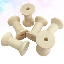 10pcs Empty Wooden Spools Hour Glass Shaped Bobbin Sewing Tools DIY Accessories