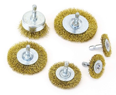 6 Pieces Mibro 971531 1 1/2-inch to 3-inch Wire Wheel Brush Set for Removing