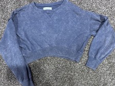 Aeropostale Gray/blue Vintage Style Cropped sweater For Teens Size M