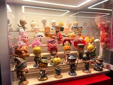 Action Figure Display Case 6 Tier Wood  LED Light Clear Acrylic Minifigures Box