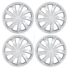 4x Silver 16 inch Wheel Hub Caps For R16 Tires Wheel Rim Covers Snap-On